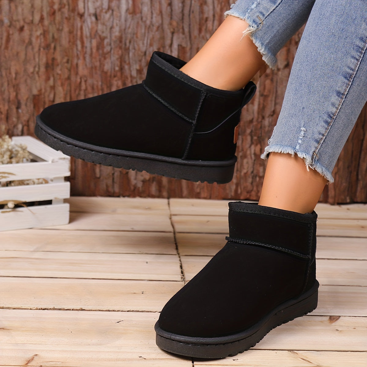 Women's Thermal Lined Snow Boots Slip On Non slip Winter Fluffy Shoes