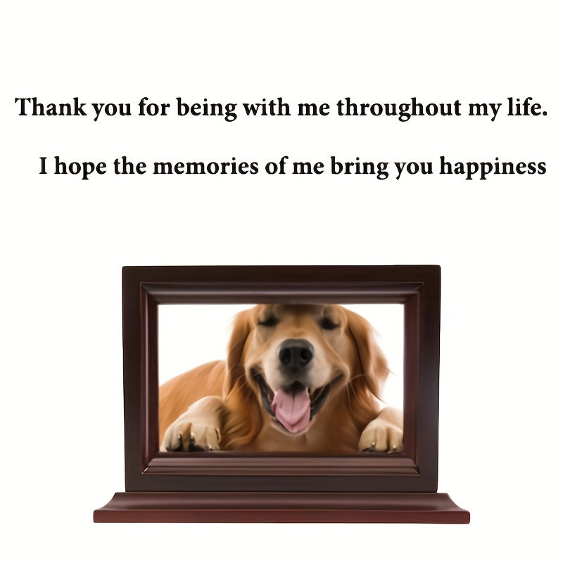 Custom Wood Pet Cremation Urn with Photo - Memorialize Your Beloved Dog or Cat