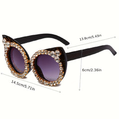Rhinestone Cat Eye Sunglasses Gradient UV400