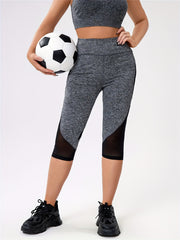 High Waist Mesh Yoga Leggings with Pocket Hip Lifting