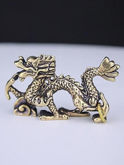 Chinese Dragon Brass Keychain Pendant DIY Copperware Decoration