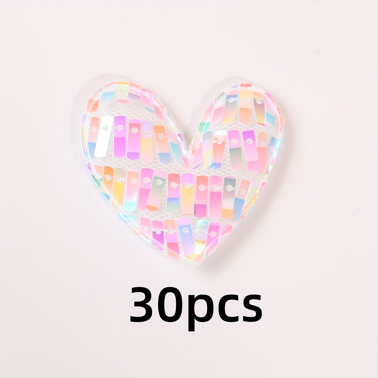 30pcs Glitter Sequin Accessory Set for DIY Hair Clothes Shoes - No Clips