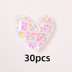 30pcs Glitter Sequin Accessory Set for DIY Hair Clothes Shoes - No Clips