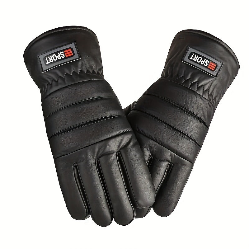 Men's Winter Velvet Waterproof Warm Gloves For Outdoor Skiing Cycling