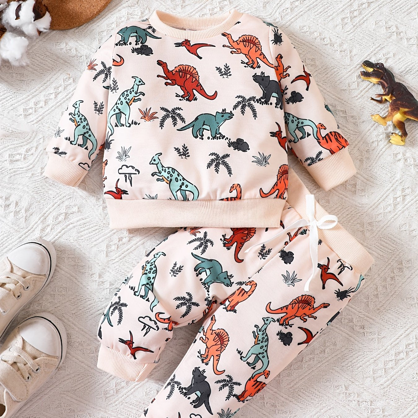 Baby Boy Dinosaur Full Print Sweatshirt Trousers Set