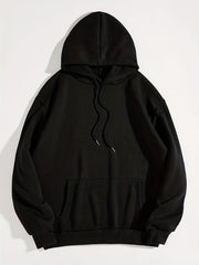 Warm Hooded Sweatshirt Front Pocket Fleece Hoodie Women's Sporty Sweatshirt