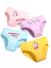 4pcs Pony Pattern Print Briefs for Girls