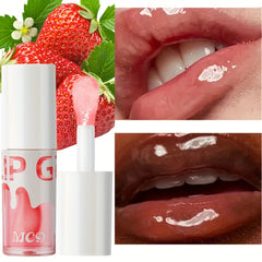 Peach & Strawberry Lip Gloss Pearly Glitter Moisturizing Lightening Nourishing