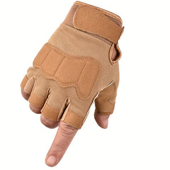Fingerless Knuckle Tactical Gloves for Motorcycle Shooting Climbing
