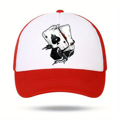 Poker Print Sunshade Baseball Cap Mesh Hat