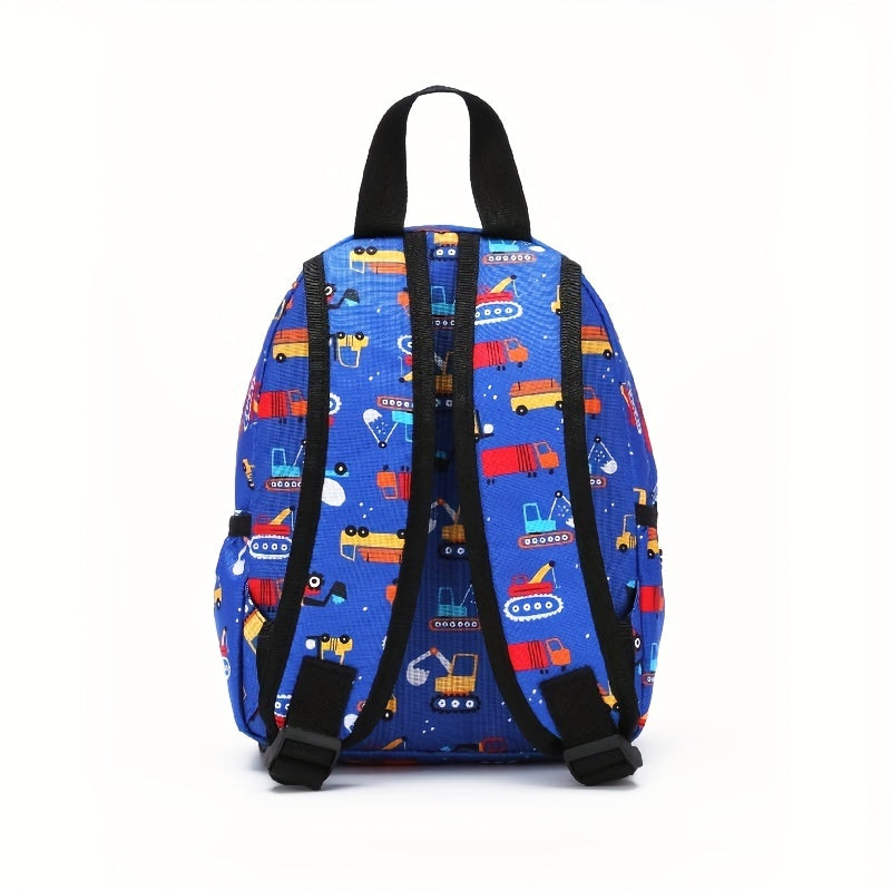 Children's Backpack Cartoon Vehicle Truck Print Kindergarten School Bag