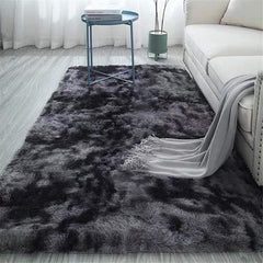 Soft Shaggy Tie Dyed Plush Area Rug for Living Room