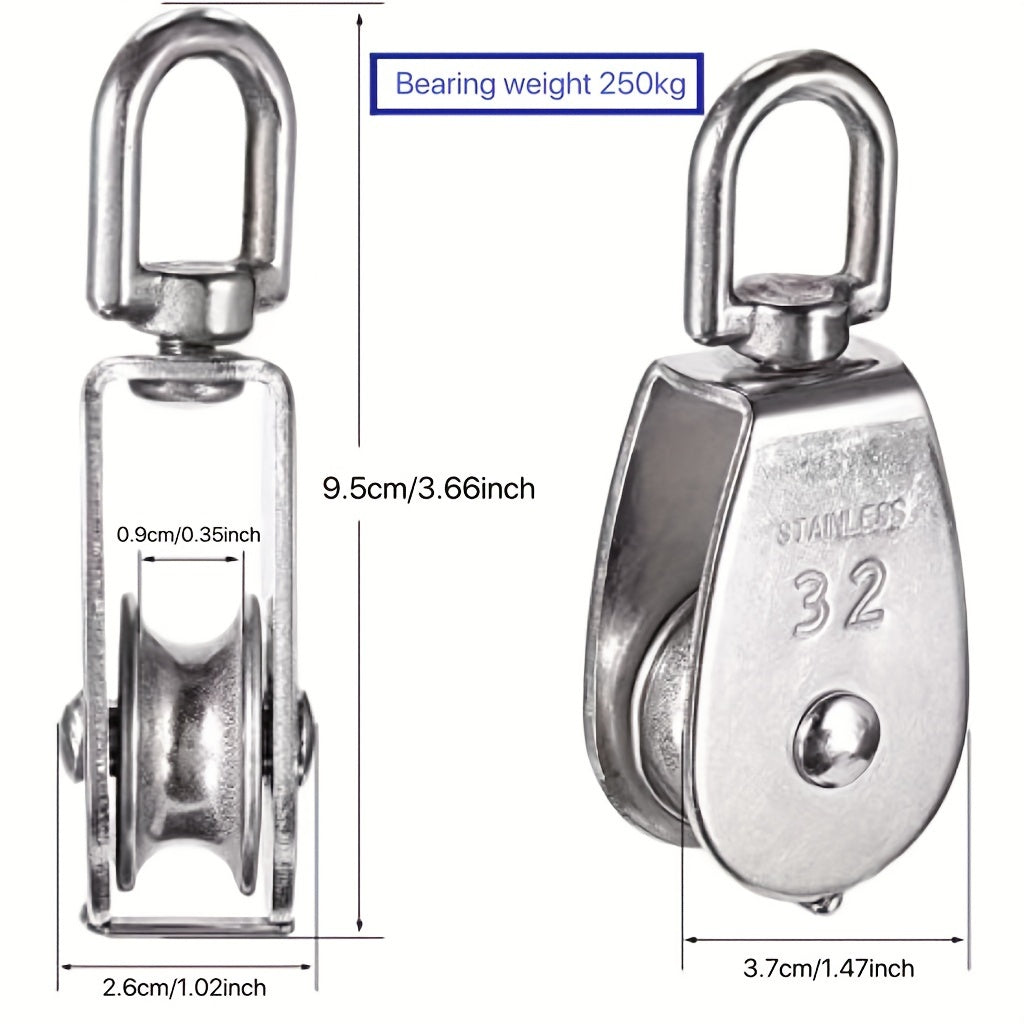 304 Stainless Steel Swivel Pulley Crane Single Wheel M15 M25 M32