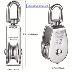 304 Stainless Steel Swivel Pulley Crane Single Wheel M15 M25 M32