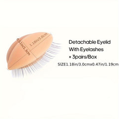3 Pairs Silicone Eyelids for Mannequin Head with Lash Extension Training Pract