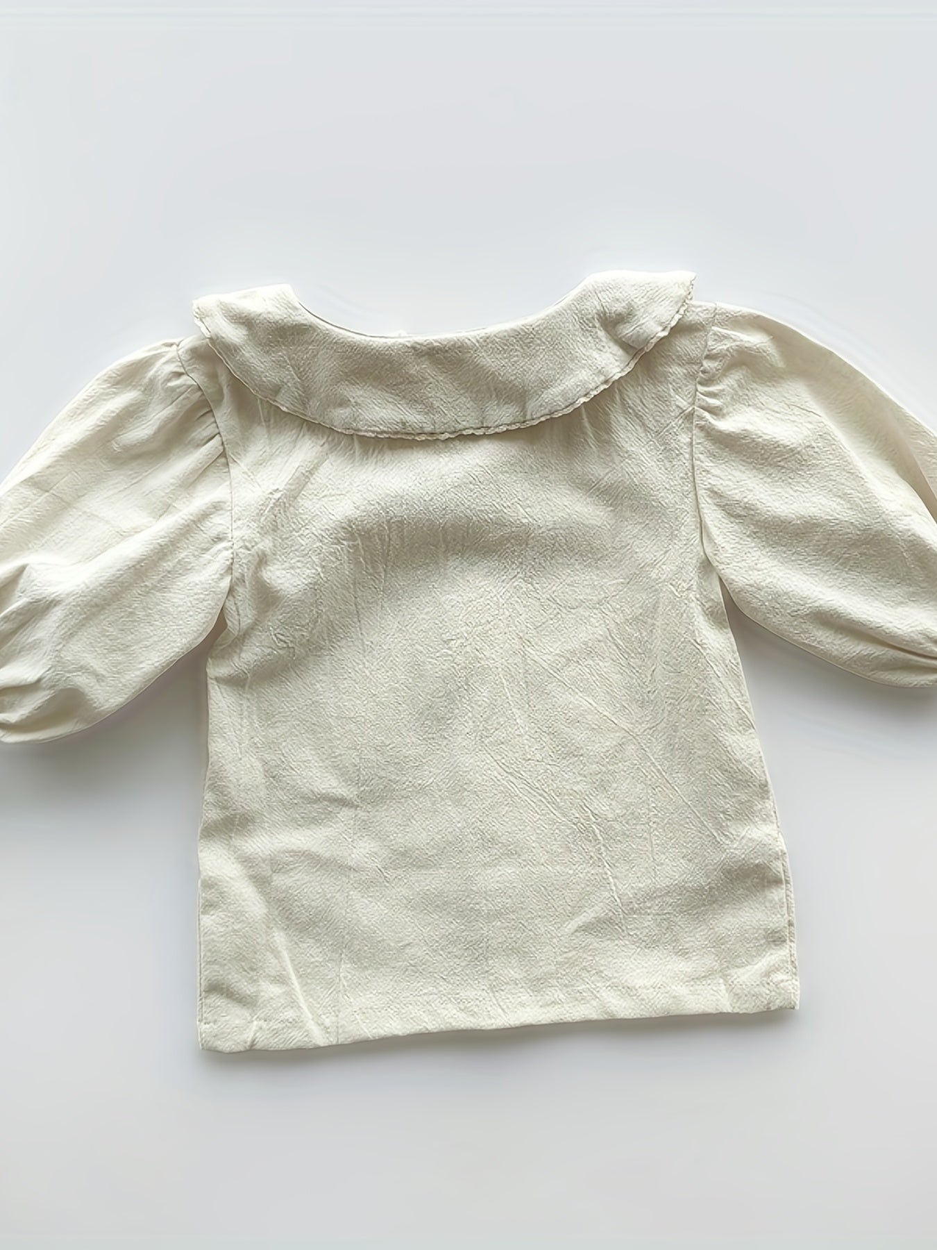 Toddler Girls Casual Blouse Button Round Collar Shirt