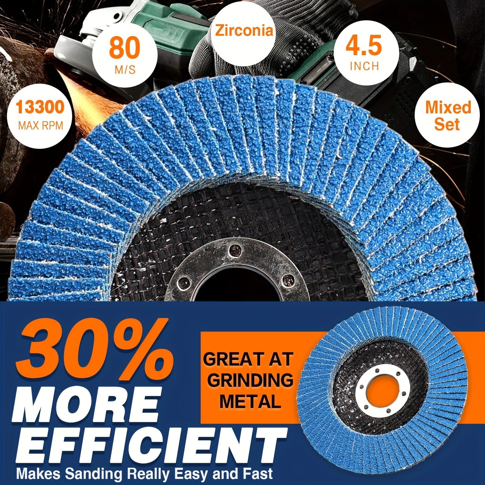 7 8 High Density Jumbo Zirconia Flap Disc 80 Grits