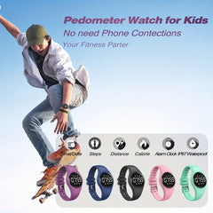 Outdoor Sport Kids LED Digital Watch with Step Counter Calories Distance Tracker