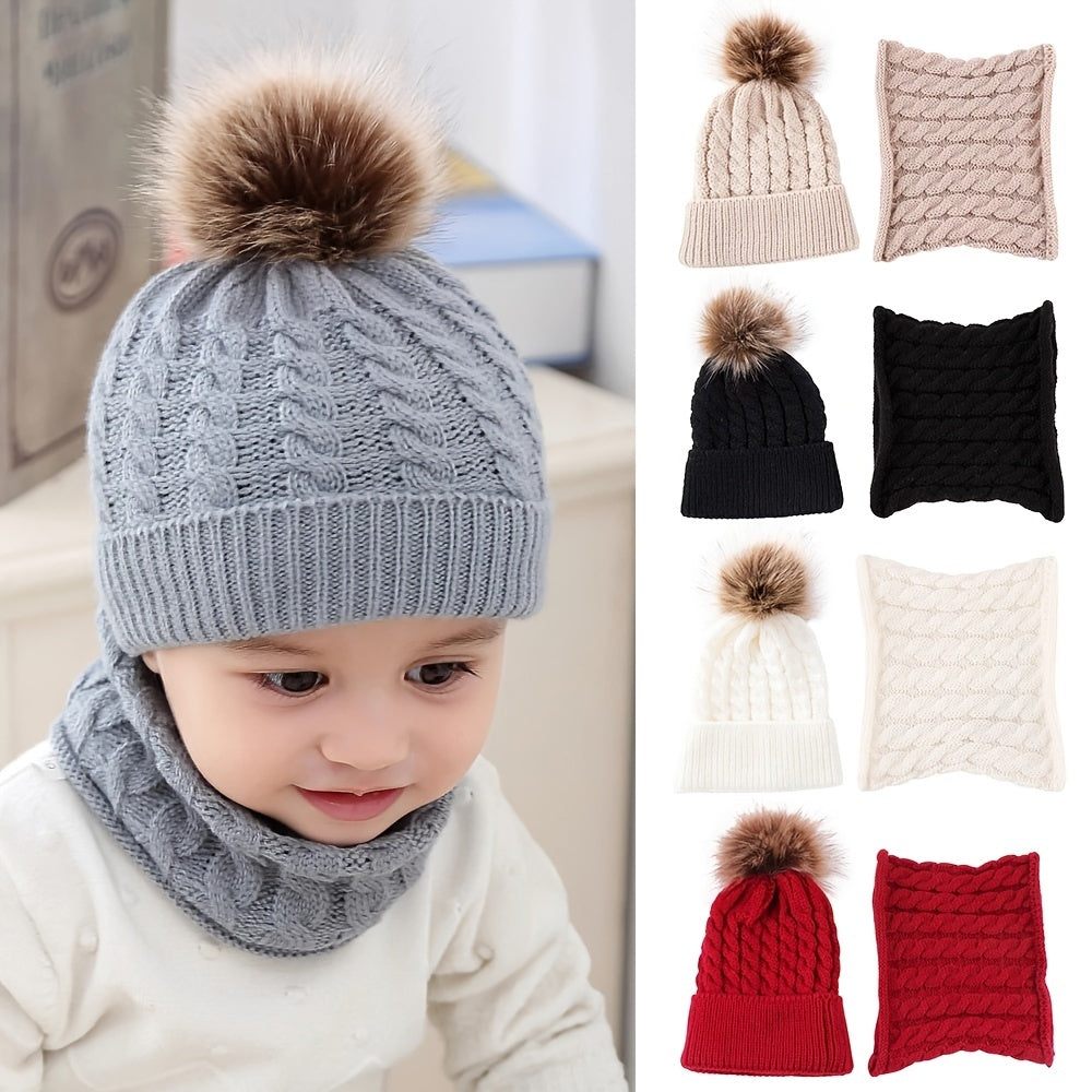 Kids Warm Winter Beanie and Scarf Set