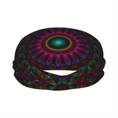 Bohemia Unisex Sports Headband - Purple Green