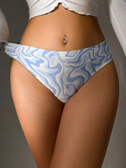 6pcs Geometric Pattern Briefs Seamless Comfy Stretchy Panties