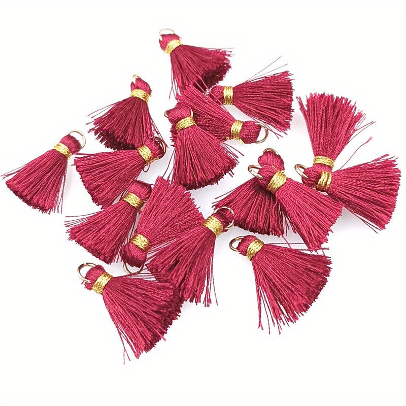 20pcs Colorful Band Loops Tassel Charms for DIY Jewelry Earrings Keychain