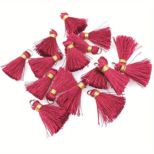 20pcs Colorful Band Loops Tassel Charms for DIY Jewelry Earrings Keychain