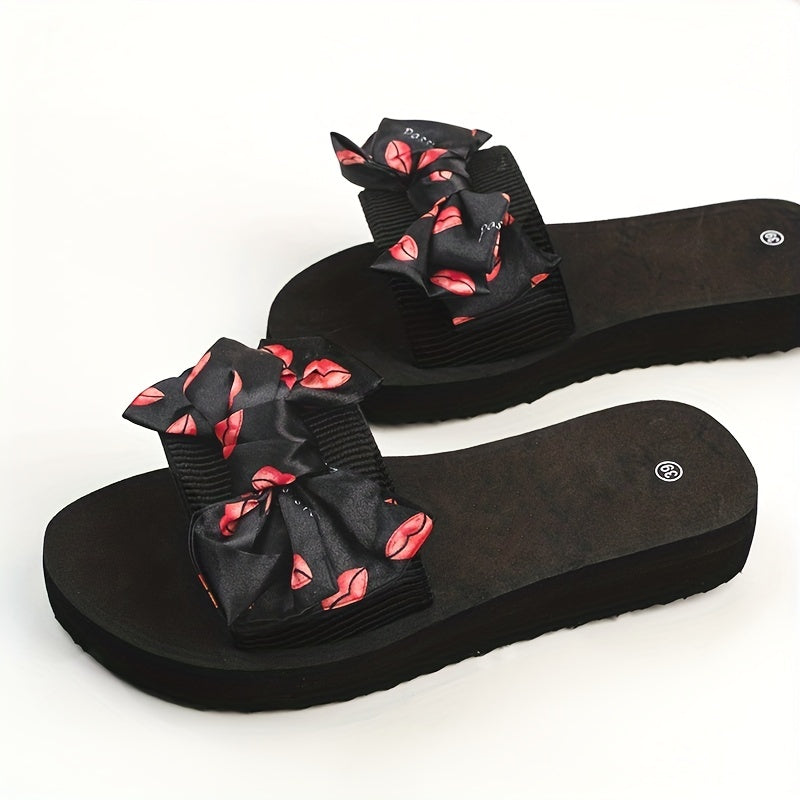 Women's Bowknot Slides Flatform Beach Shoes
