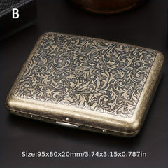 Retro Portable Stainless Steel Double-sided Flip Cover Cigarette Box