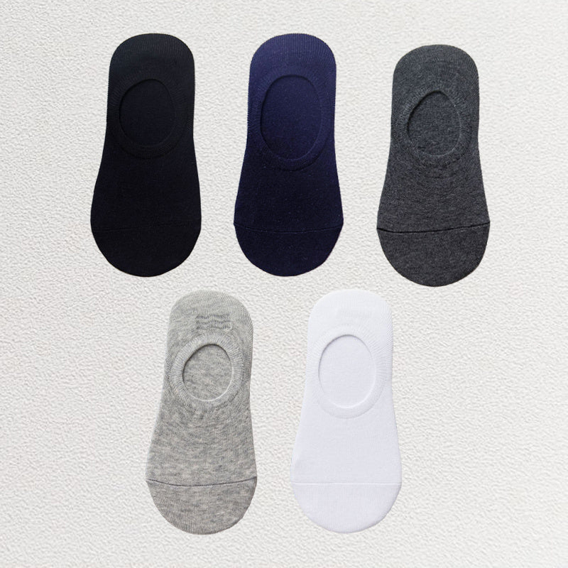 5 Pairs Women's No Show Socks Breathable & Non Slip Solid Boat Socks