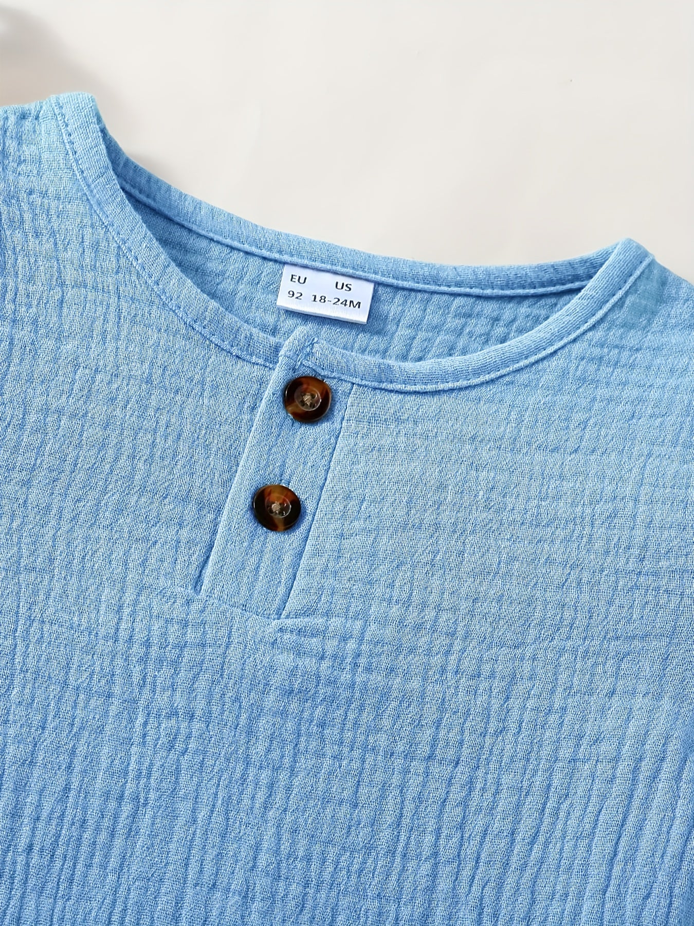 2pcs Infant Baby Button Short Sleeve Tees & Shorts