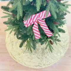 Golden Christmas Tree Skirt Home Party Decoration Supplies