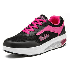 Women's Lightweight Platform Sneakers Lace Up Running Shoes