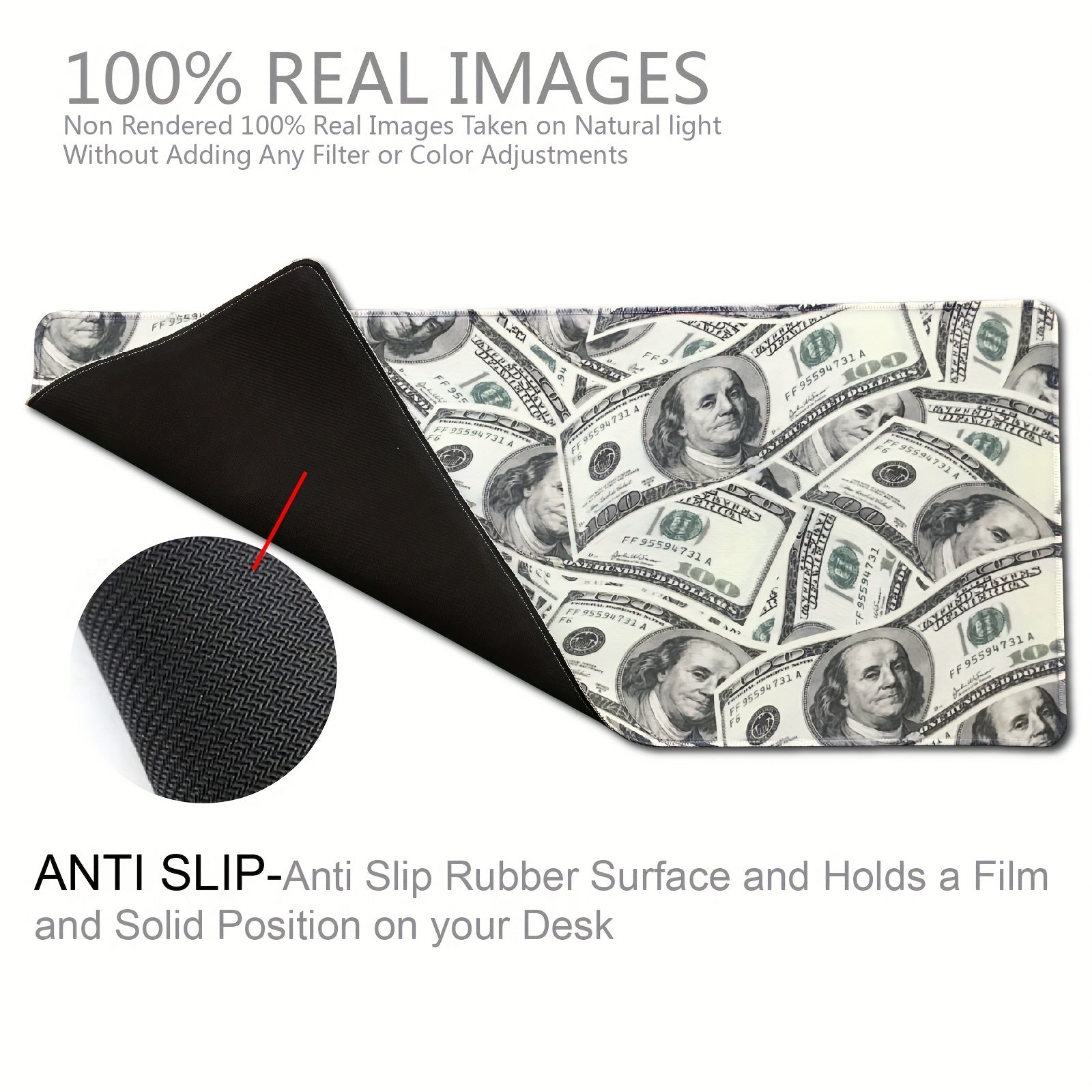 Large Mouse Pad Table Mat with Dollar Money Graphic
