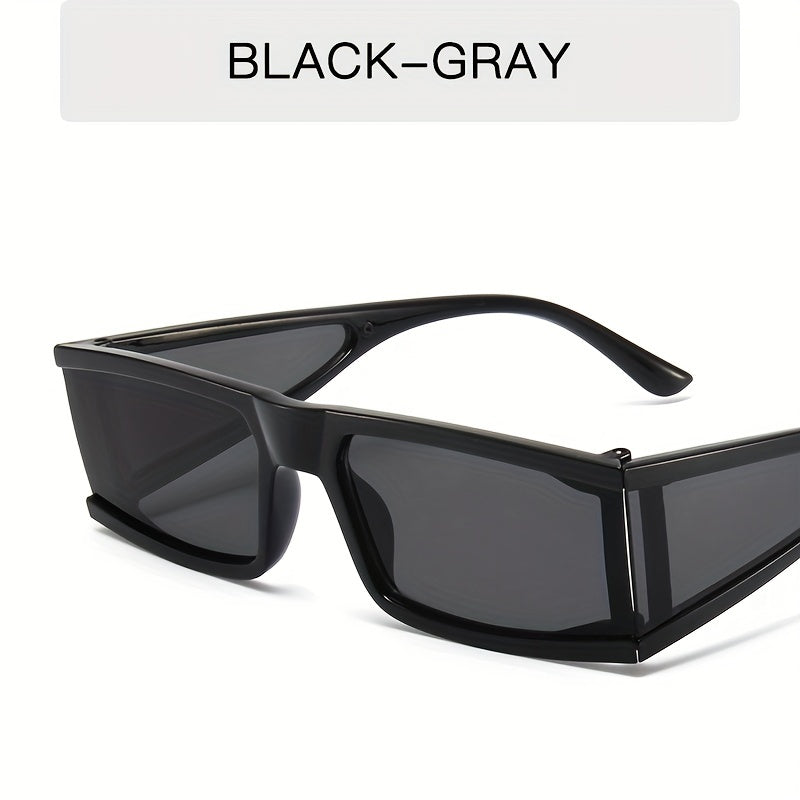 Square Frame Sunglasses Minimalist Flat Top Punk Eyewear UV Blocking
