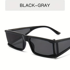 Square Frame Sunglasses Minimalist Flat Top Punk Eyewear UV Blocking