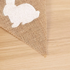 Bunny Banner Linen Rabbit Flags Easter Party Decoration