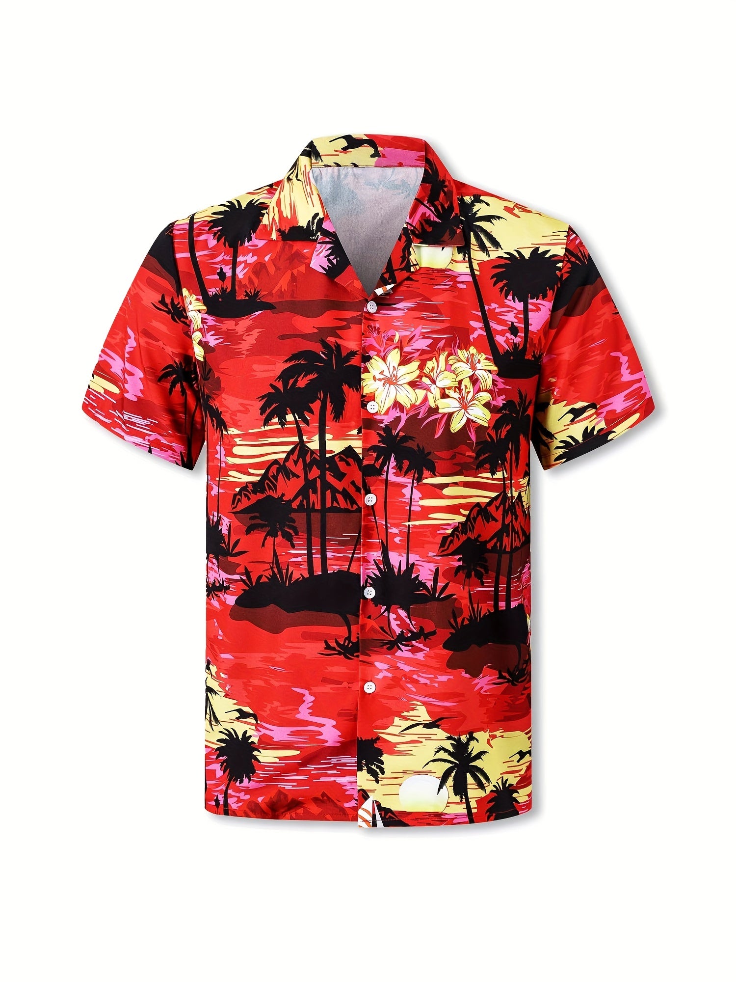 Hawaii Coconut Tree Graphic Print Boys Cotton Top Shirt