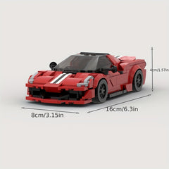 344pcs Red Supercar Classic Car Model Building Block Set