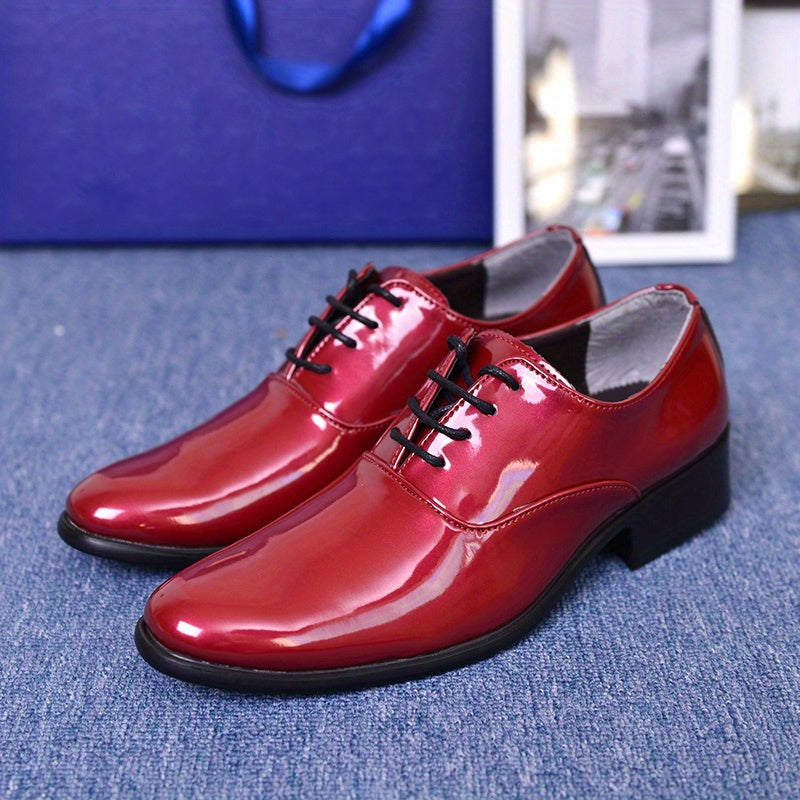 Men's Bright Oxford Lace-up Dress Shoes For Dance Prom
