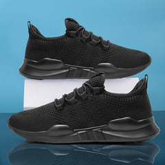 Men's Lace Up Knit Sneakers Breathable Running Shoes