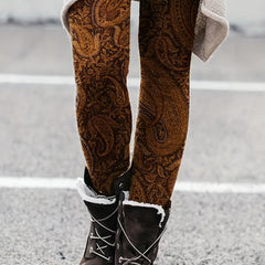 Paisley Print High Waist Leggings Casual Skinny Leggings Women's Clothing