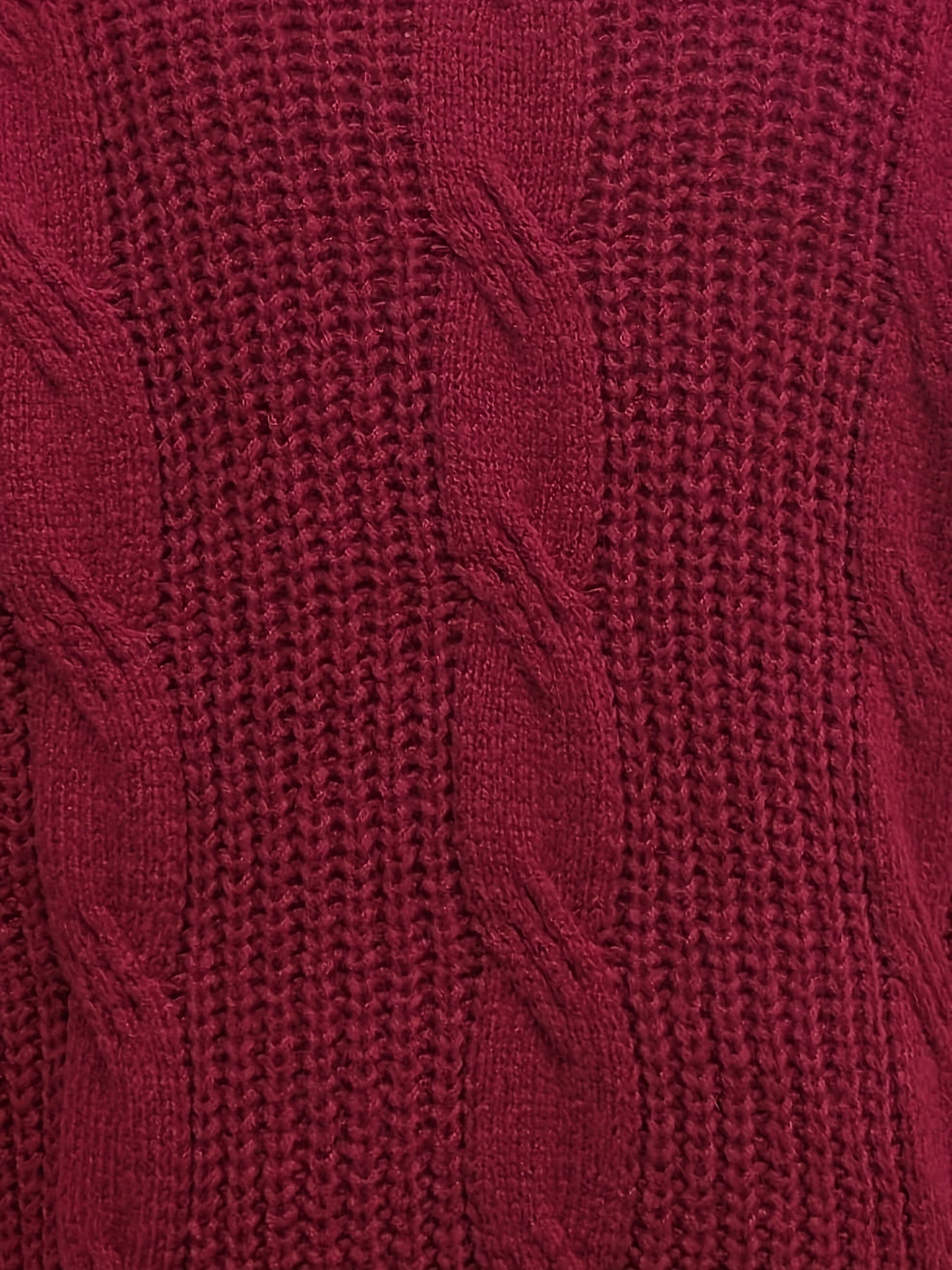 Solid Cable Lantern Sleeve Turtle Neck Sweater