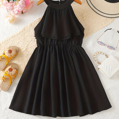 Toddler Girls Ruffle Trim Princess Dress For Party Beach Vacation