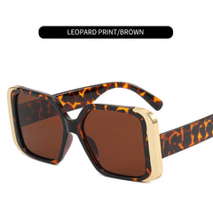 Multicolor Women's Square Sunglasses With Zipper Case
