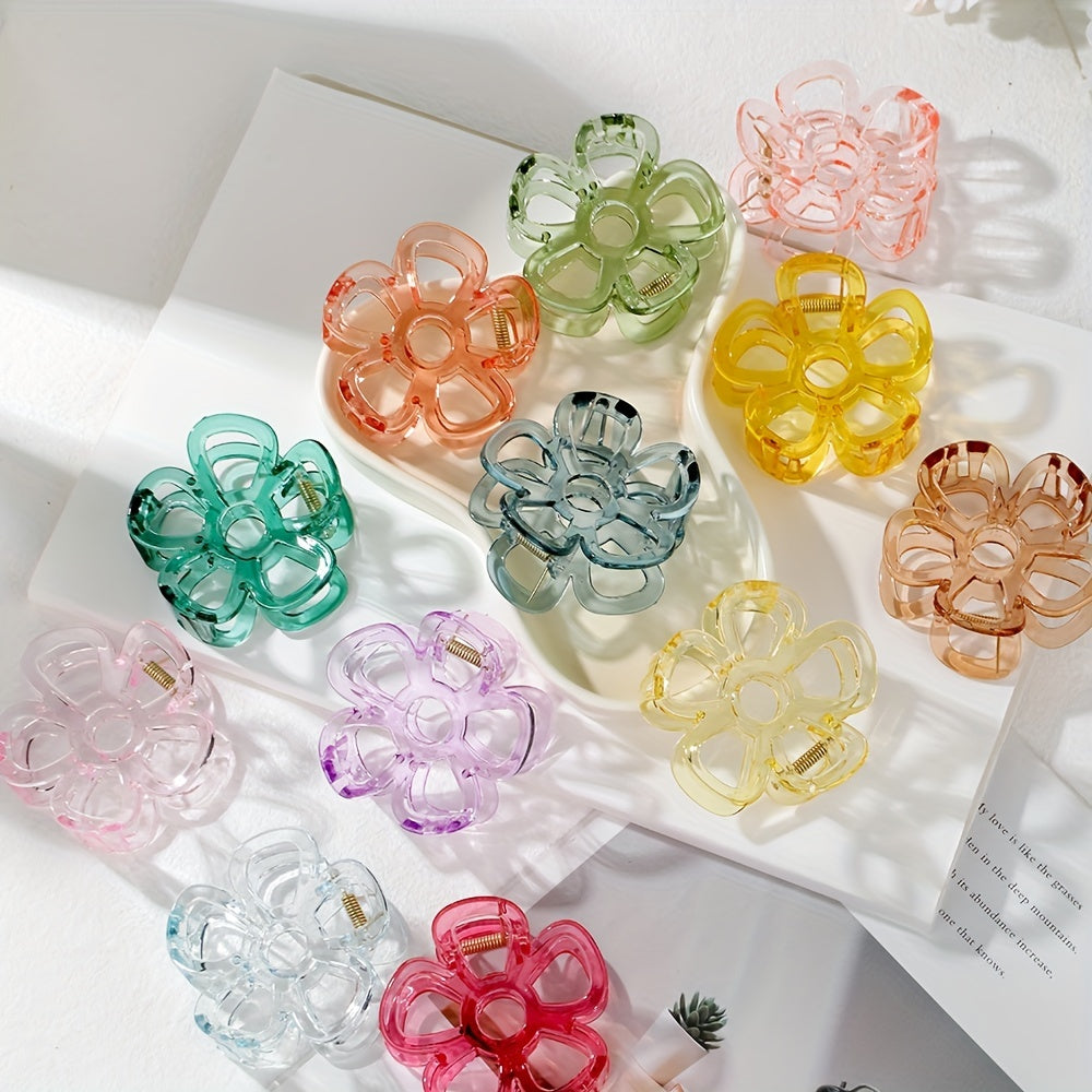 12pcs Transparent Hair Claw Mini Hair Clip Shark Claw Style Hair Accessory