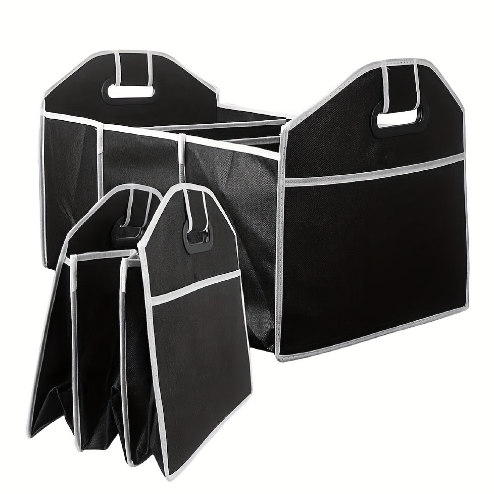 Car Trunk Folding Storage Bag 3 Compartment Portable Travel Accessory