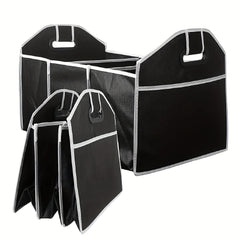 Car Trunk Folding Storage Bag 3 Compartment Portable Travel Accessory