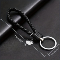 Bohemian Style Braided Leather Rope Keychain for Girls Couple Bag Car Pendant