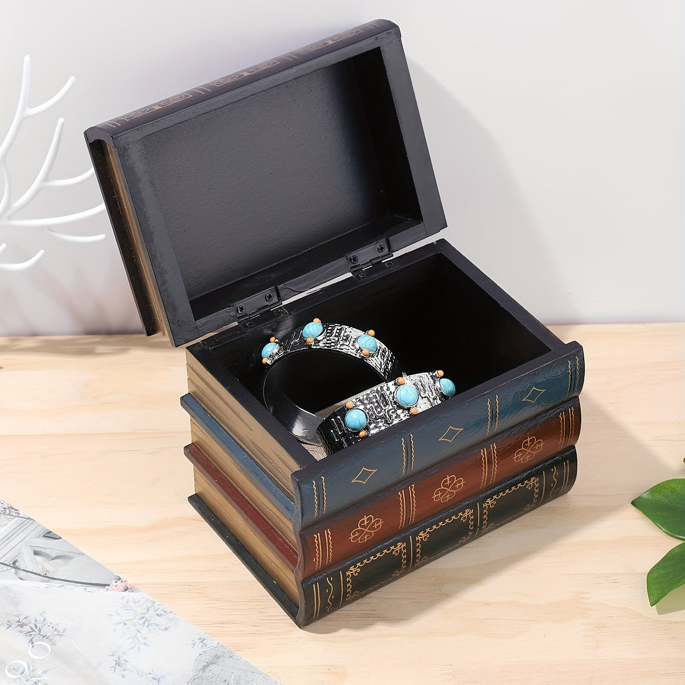 Retro Wooden Storage Box Handicraft Decor